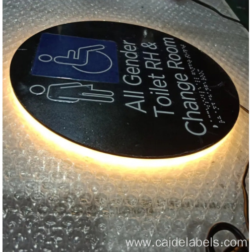 Personalized Led Metal Backlit Braille Toilet Signage